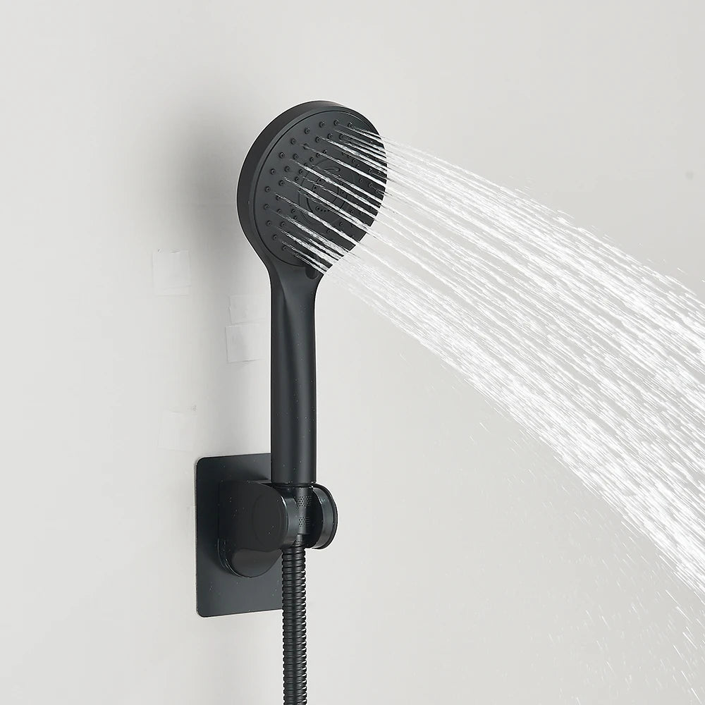 Shower Head Combo 8-12Inch High Pressure Rain Shower Head with Adjustable Extension Arm With 3-way Handheld Shower Spray