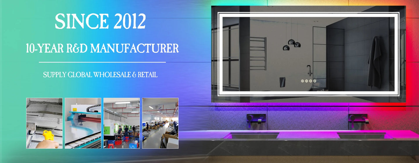 LUVODI Round Smart Mirror Bathroom Illuminate Waterproof Wash Basin Shower Vanity Mirror with Touch Screen