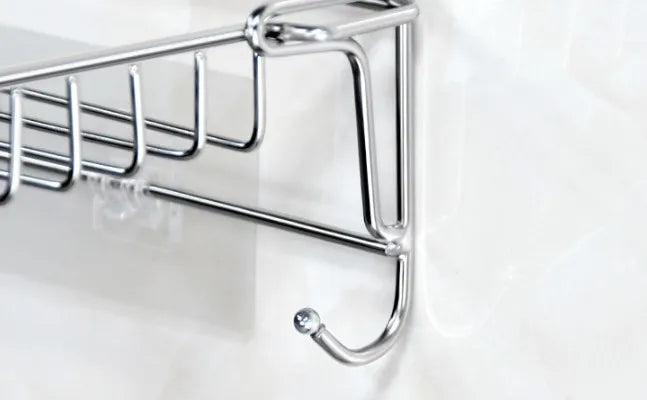 Bathroom Stainless Steel Storage Rack Multi-layer Kitchen Organizer Multi-function Folding Storage Shelf No Hole Punching