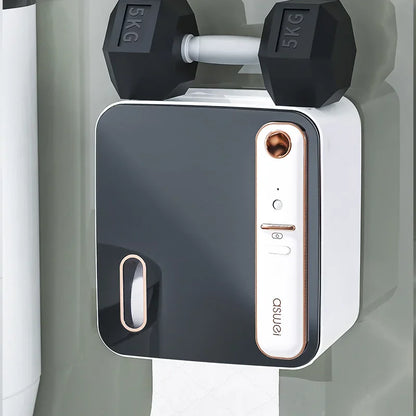 Intelligent aromatherapy toilet tissue box storage rack toilet paper toilet paper roll paper box without punching waterproof