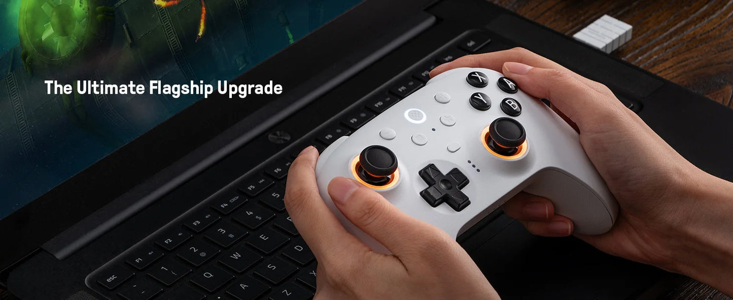 8BitDo Ultimate 2 Bluetooth Gamepad Game Controller with TMR Joysticks & Hall Effect Triggers for Nintendo Switch 2,PC,Windows