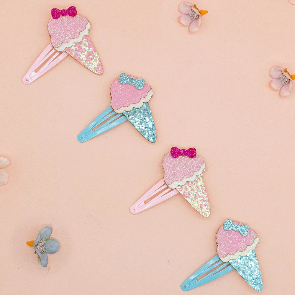 Rolling Accesories Set of 8 Hair Pins Ice Cream Cone and Star Design