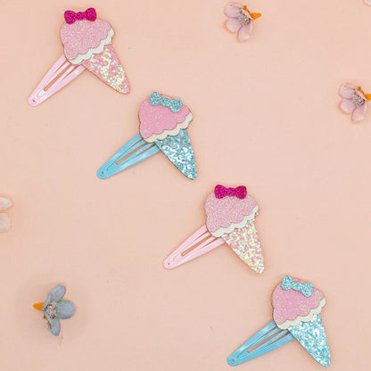 Rolling Accesories Set of 8 Hair Pins Ice Cream Cone and Star Design