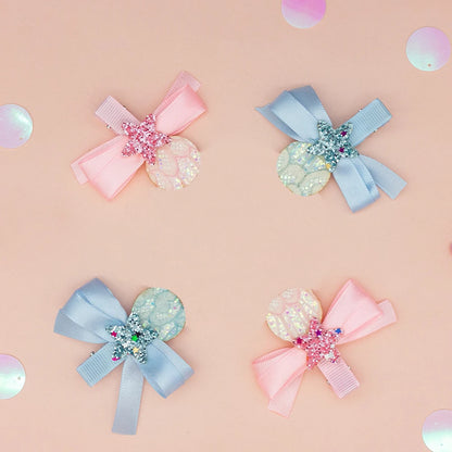 4 Pieces Figure Design Hair Clip with Stars and Glitters First Day of Class and Graduation Season Students