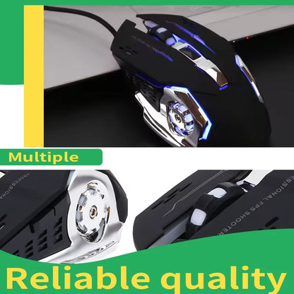 Ergonomic Wired Game Mouse USB Interface Smooth Use for Laptop Pc Computer Desktop