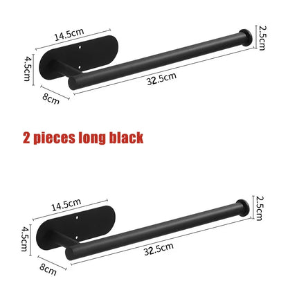 Adhesive Toilet Paper Holder Stainless Steel Wall Mount Kitchen Roll Towel Rack Napkin Dispenser Absorbent Stand Tissue Hanger