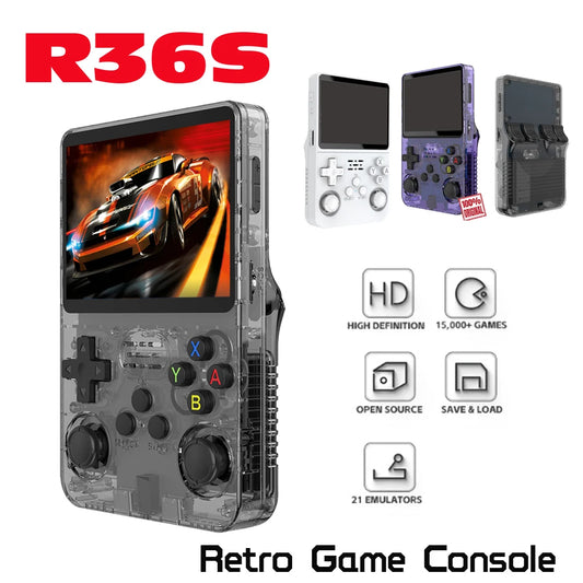 20000 games R36S retro game console 3.5-inch Linux open-source system portable handheld game console with 64G for children gifts
