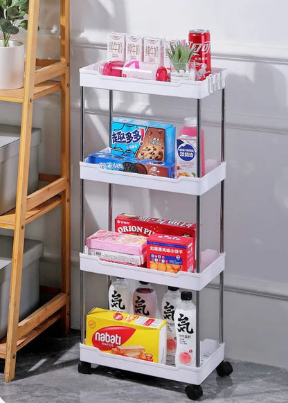 Bathroom Cart Storage Rack Floor-mounted Multi-layer Toilet Storage Living Room Storage Cart Kitchen Gap Storage Shelf