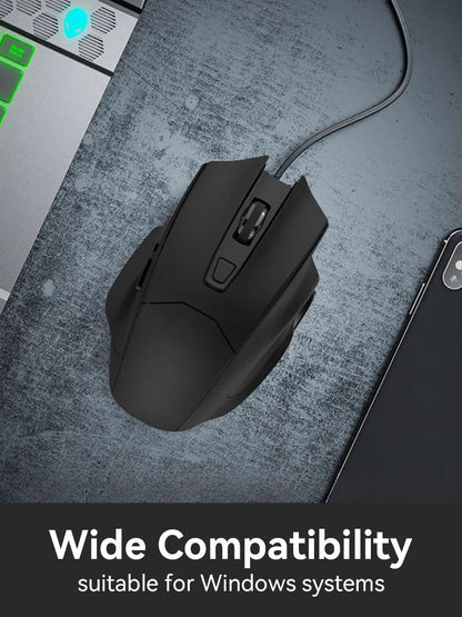 USB Optical Wired Mouse Laptop Home Office Mouse Anti Slip Roller 3D