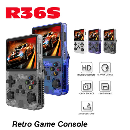 128GB R36S Retro Handheld Video Game Console 3.5Inch IPS Screen Player Kid Portable Pocket Video Player Games Arkos System