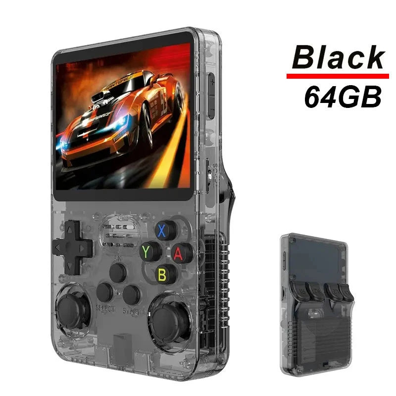 R46S Retro Handheld Game Console Linux System 128G 4.0inch IPS Screen Two-player Online Game 64GB Console Retro Game R36S