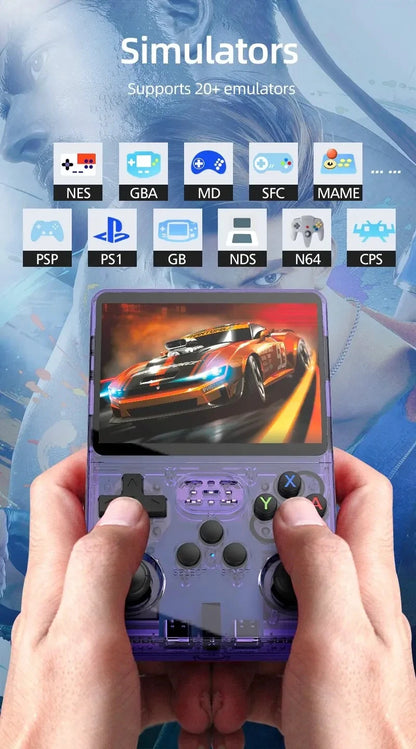 R36S Retro Handheld Video Game Console Linux System 3.5 Inch IPS Screen Portable Player 64GB GamesMultiple colors are available