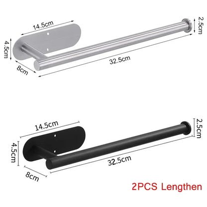 Adhesive Toilet Paper Holder Stainless Steel Wall Mount Kitchen Roll Towel Rack Napkin Dispenser Absorbent Stand Tissue Hanger