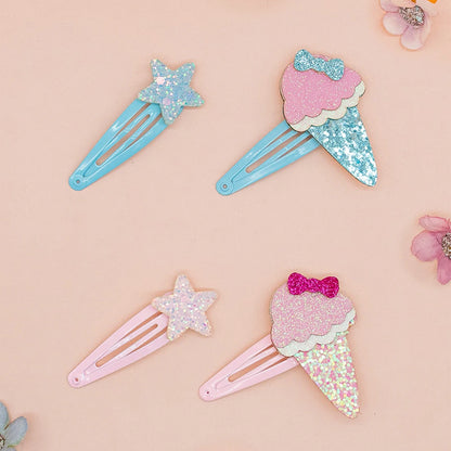 Rolling Accesories Set of 8 Hair Pins Ice Cream Cone and Star Design