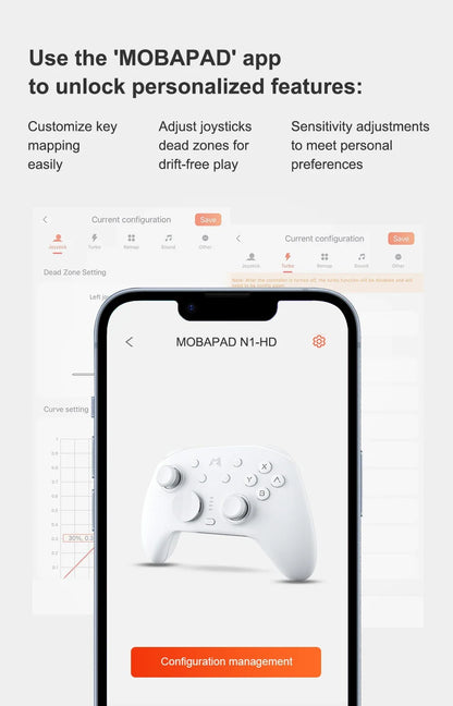 MOBAPAD N1S / N1 HD Bluetooth Gamepad，Wireless Game Controller with Hall Effect Joystick for Nintendo Switch OLED PC IOS Android
