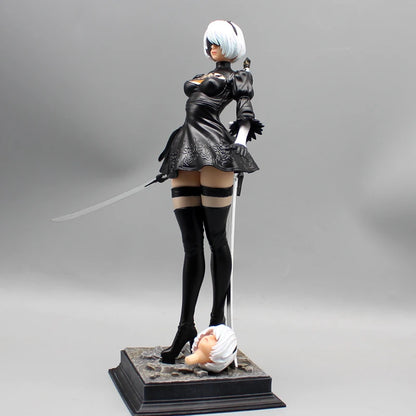 27.5cm Nier Automata 2b Four Styles Game Girl Figure Mechanical Lifeform Statue Collection Desktop Decoration Ornament Toys Gift