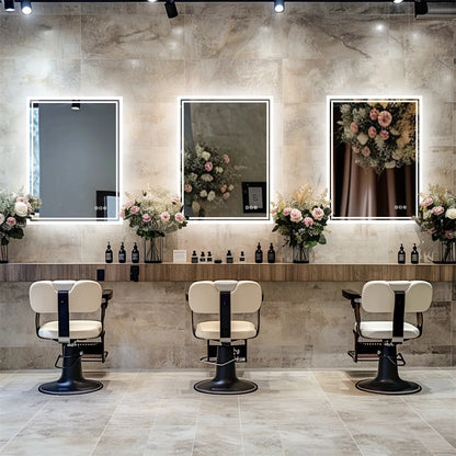 LUVODI 28x36 inch Illuminate Bathroom Mirror with Light Backlit Dimmable Defog Wall-mounted Bath Mirror