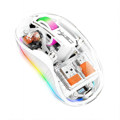 New Fully Bluetooth Wireless Transparent Mouse Tri-mode Magnetic Suction Mute Rechargeable Led Lamp Intelligence Office Gift