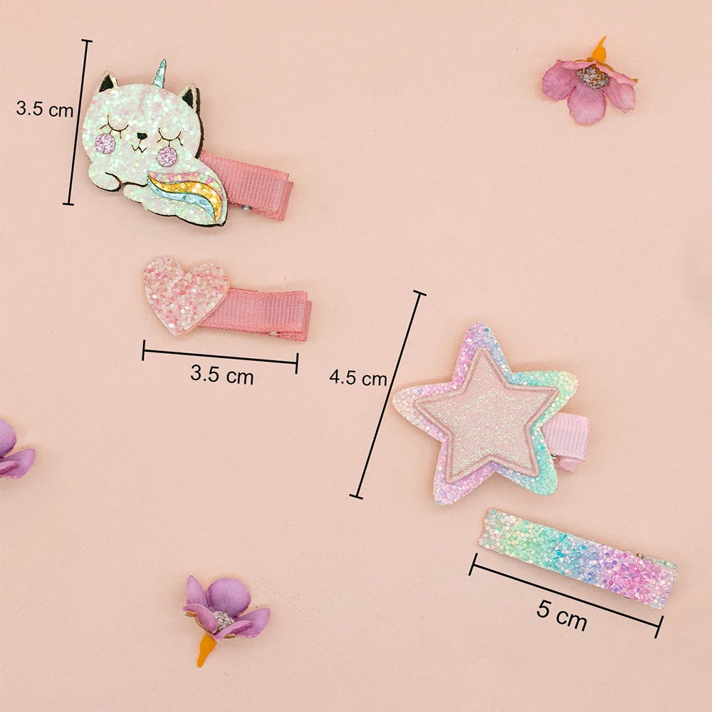 4 Pieces of Hair Accessories Kittens and Stars Design Suitable for Daily Life or Parties