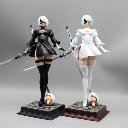 27.5cm Nier Automata 2b Four Styles Game Girl Figure Mechanical Lifeform Statue Collection Desktop Decoration Ornament Toys Gift