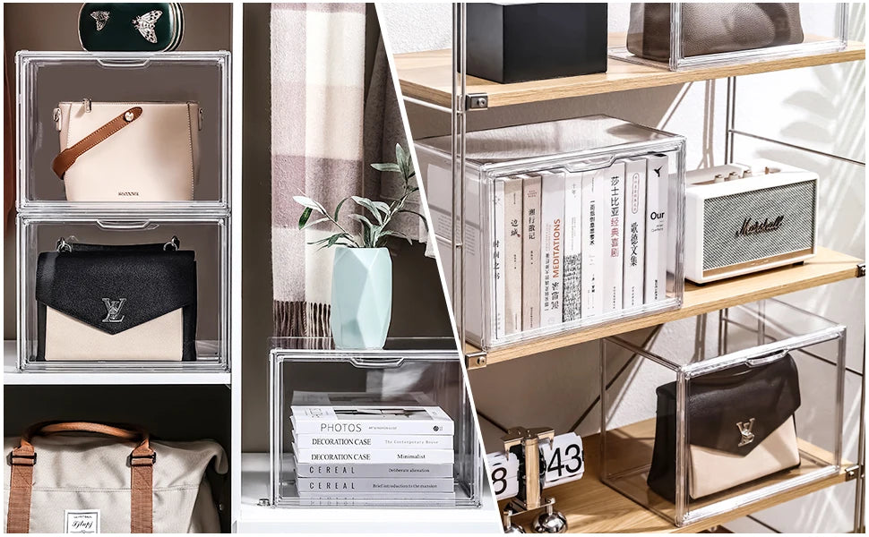 Clear Large Capacity Storage Box Organizer For Figures Acrylic Box Blind Box Makeup Toy Showcase Organizer For Handbag Figurine