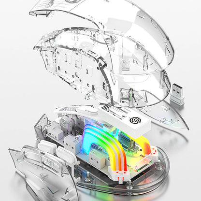 Wireless Transparent Gaming Mouse Bluetooth-compatible 5.0/2.4g/usb-c 3 Modes Electronic Competition Mice For Pc Laptop Desktop