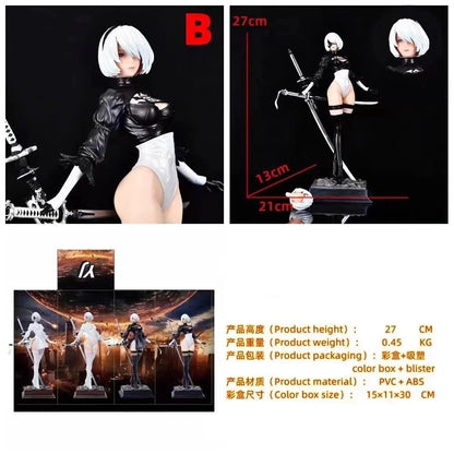 27.5cm Nier Automata 2b Four Styles Game Girl Figure Mechanical Lifeform Statue Collection Desktop Decoration Ornament Toys Gift