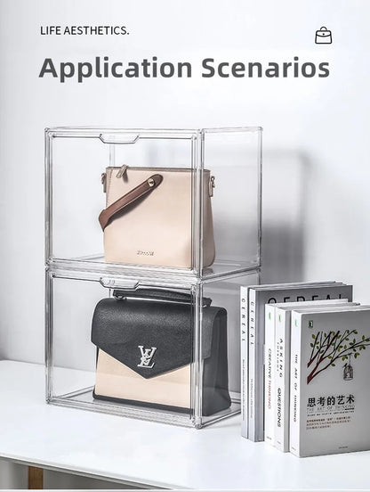 Clear Large Capacity Storage Box Organizer For Figures Acrylic Box Blind Box Makeup Toy Showcase Organizer For Handbag Figurine