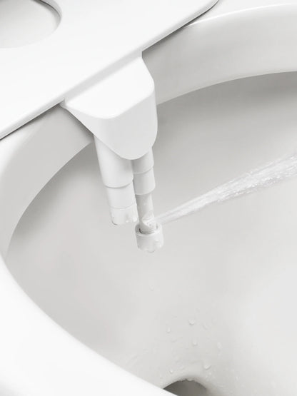 SAMODRA Non-Electric Left-Hand Bidet - Self Cleaning Dual Nozzle (Frontal and Rear Wash) Fresh Water Bidet